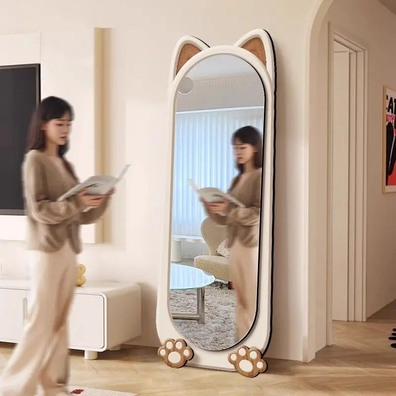 miroir moderne décoration chambre oreilles chat pattes beige clair unique maisonắpometeofrancesymbol