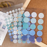 sticker rond minimaliste bleu rose gris blanc adhésif decoration journal 120pcs moderne unitaire