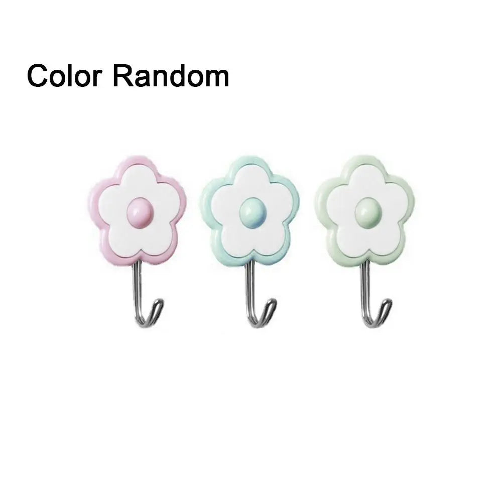 porte clés adhésifs modernes porte accessoires décoratifs fleurs colorées minimalistes