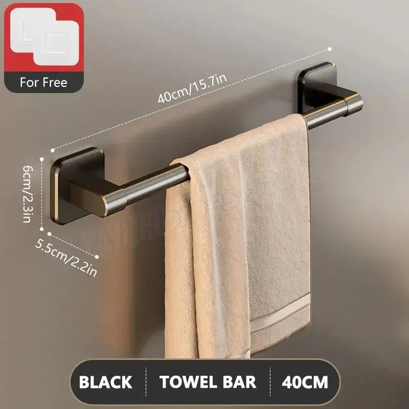 porte serviettes mural adhésif blanc gris noir texture métallique moderne minimaliste serviettes sabots 30cm