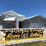 Bannière anniversaire or noir vue rapprochée