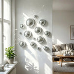 décoration murale moderne stickers disco argentés miroirs brillants adhésifs 4cm 6cm 8cm 10cm 12cm