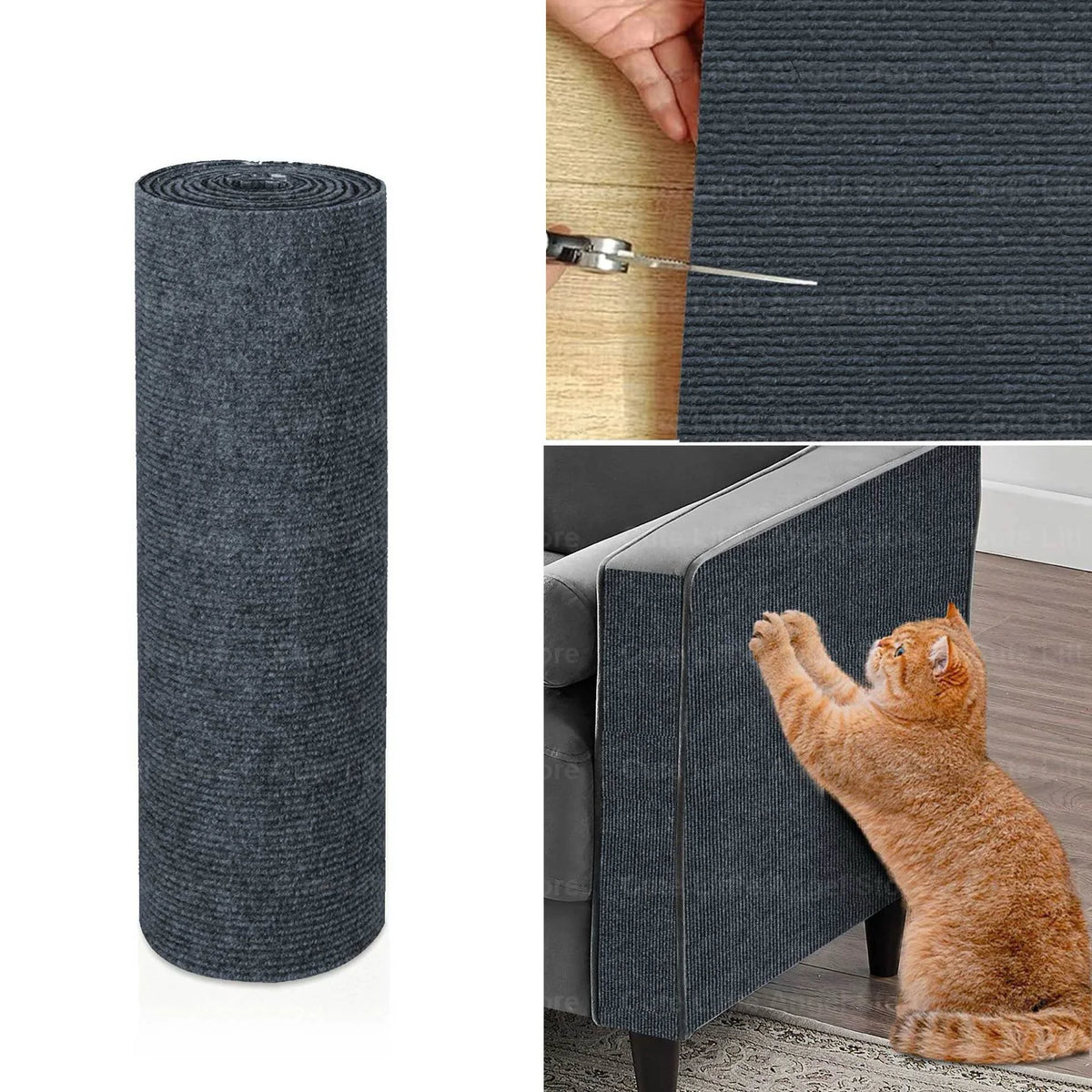 tapis grattage chats gris foncé texture rugueuse adhésif 40x300cm protection moderne
