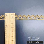 ruban dentelle doré motifs floraux 10mm largeur 1cm classique élégant tissu polyester opaque textiles
