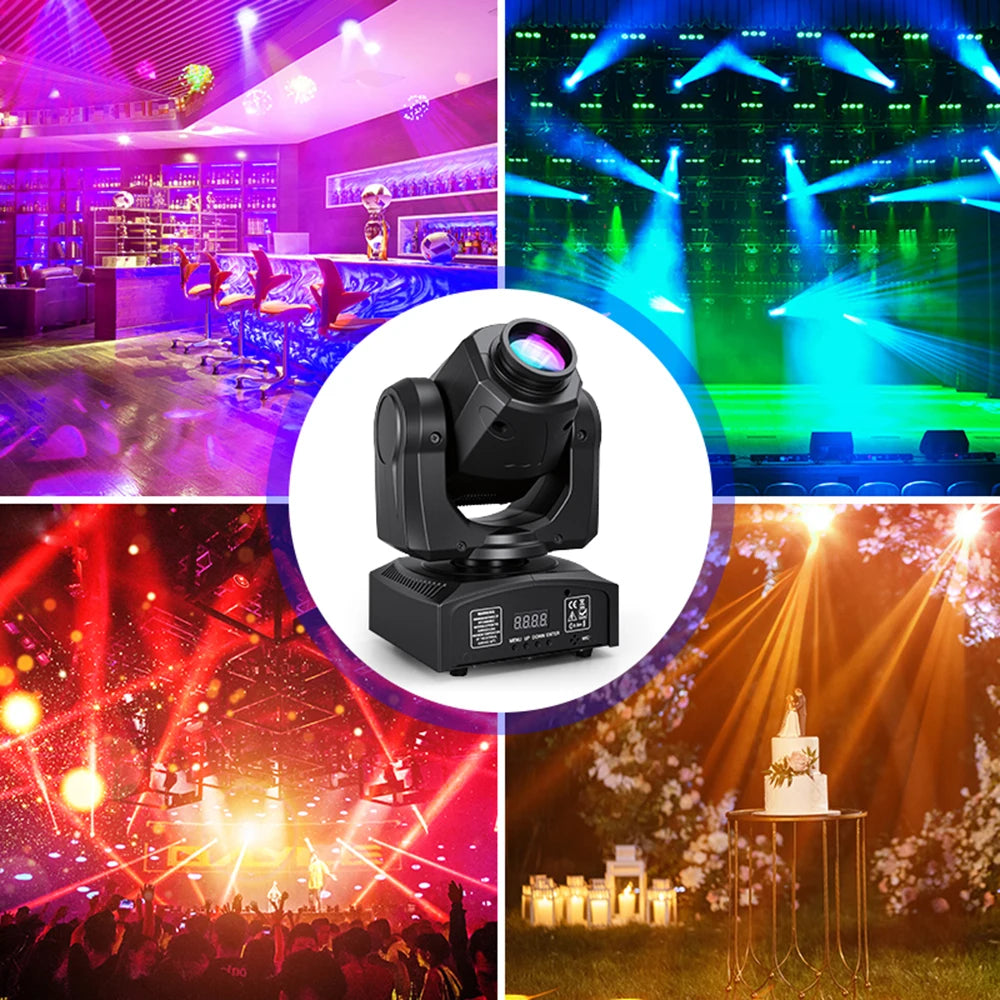 projecteur led moving head rgbw modes couleurs discothèque scène événement métal noir