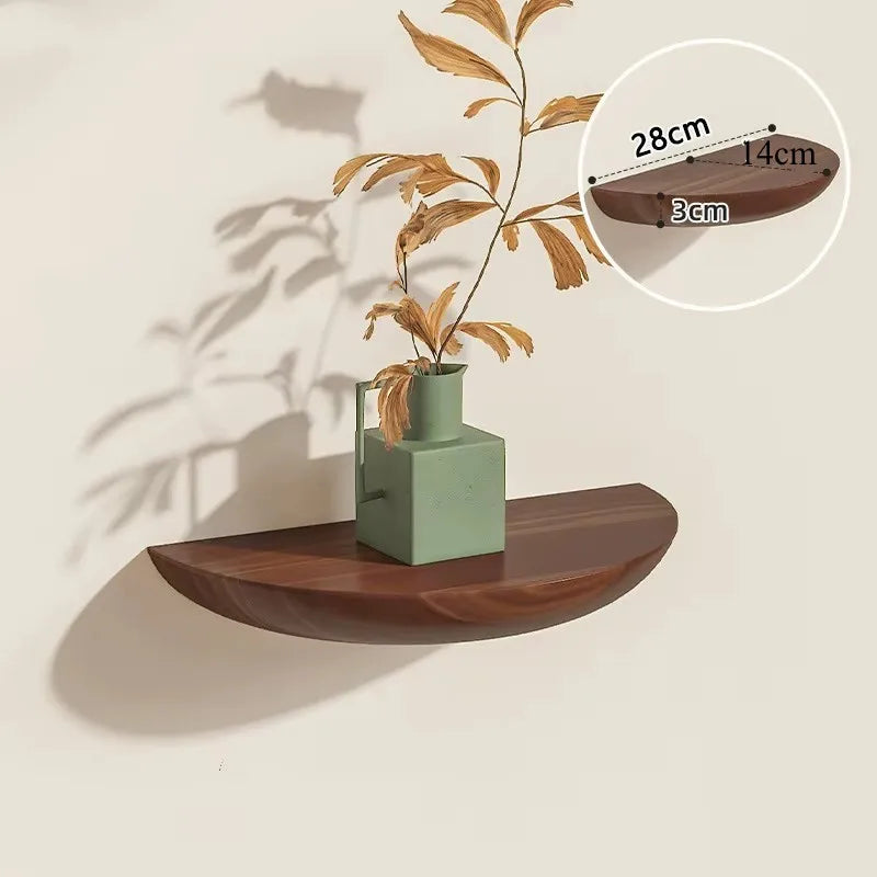 étagères murales modernes étagère bois marron rayures vase cactus bougie radio vintage plantes