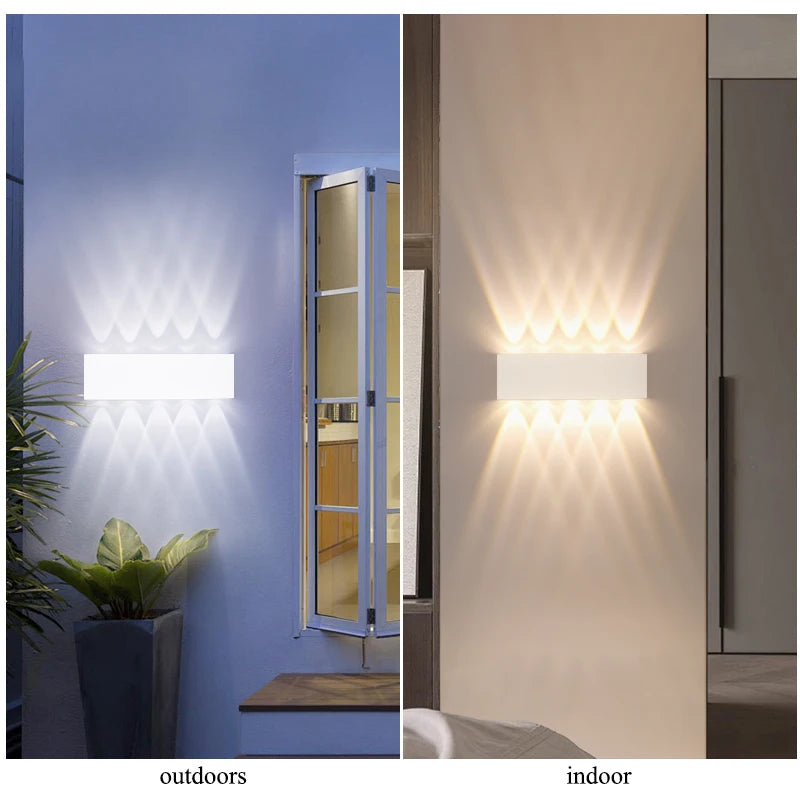 applique murale led moderne ip65 blanc rayures diagonales 4w 6w 8w 10w