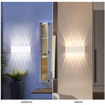 applique murale led moderne ip65 blanc rayures diagonales 4w 6w 8w 10w