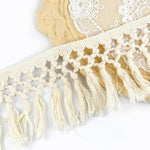 franges macramé blanc noir motifs géométriques boho artisanal 5mètres