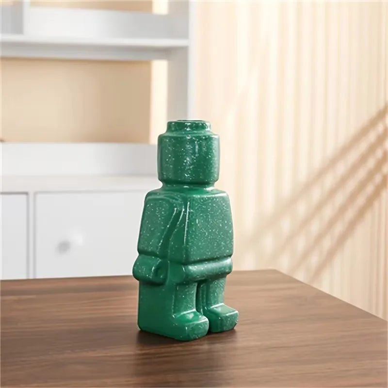 Vases céramique Lego vert blanc noir décoration intérieure moderne figurines ludiques