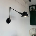 lampe murale articulée industrielle noir fixée éclairage chambre cuisine