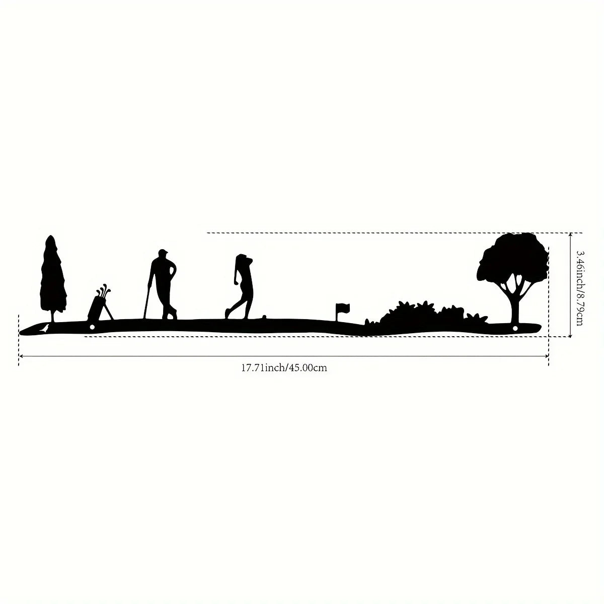décor murale silhouette golf noir modernes balles clubs minimalistes