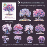 autocollants transparents fleurs colorées arbre feuilles vertes scrapbooking journal intime 10 pièces multicolore