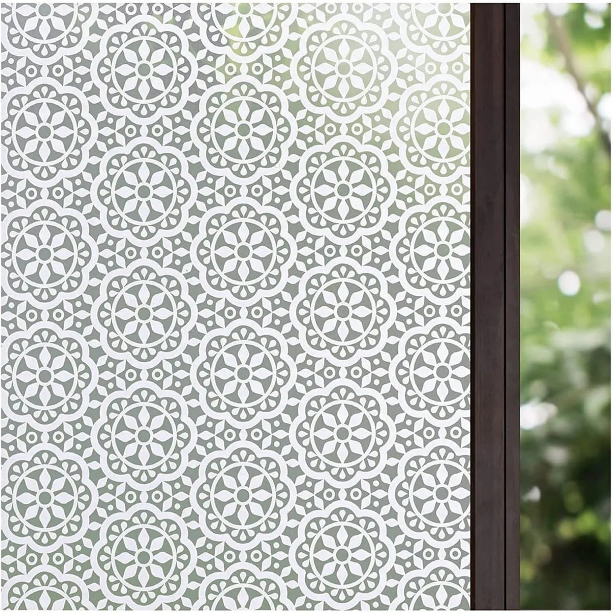 film fenêtre décoratif moderne motif géométrique blanc adhésif isolation thermique uv protection thermique