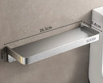 étagère murale moderne étagère métal argenté grille perforations salle bains rangement toilettessupport mural non