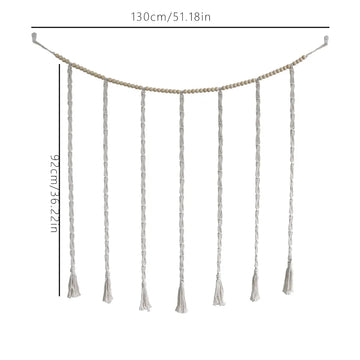 cadre mural bois clips tresses boho blanc gris clair photos suspension