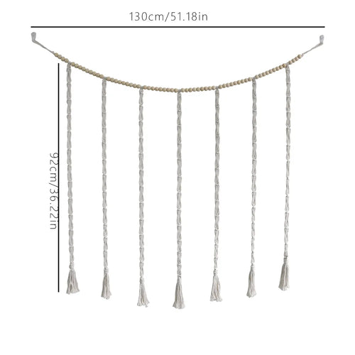 cadre mural bois clips tresses boho blanc gris clair photos suspension