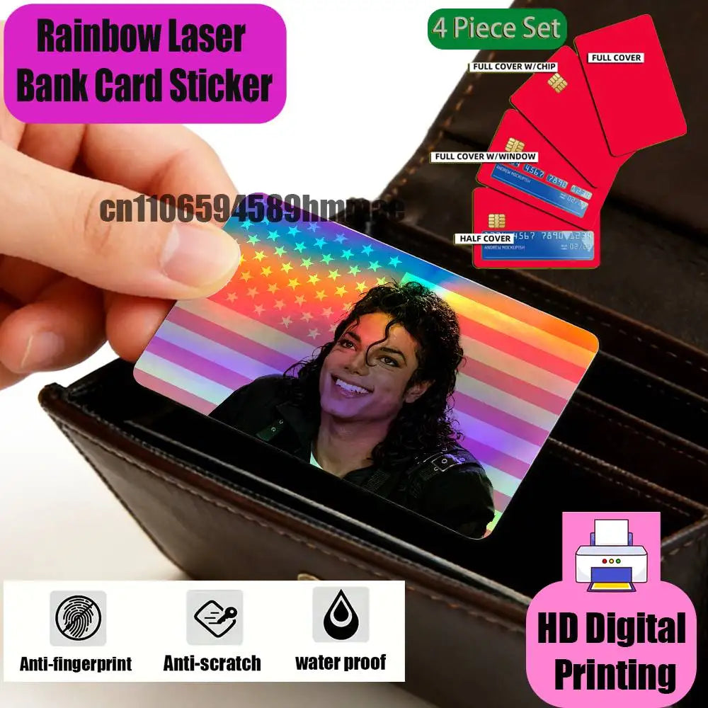 film protection carte bancaire multicolore moderne holographique adhésif