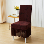 housse chaise moderne imprimé feuilles élastique décoration salon salle manger maison