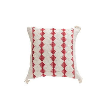 coussin patchwork géométrique rouge vert noël moderne décoration maison festive amovible lavable