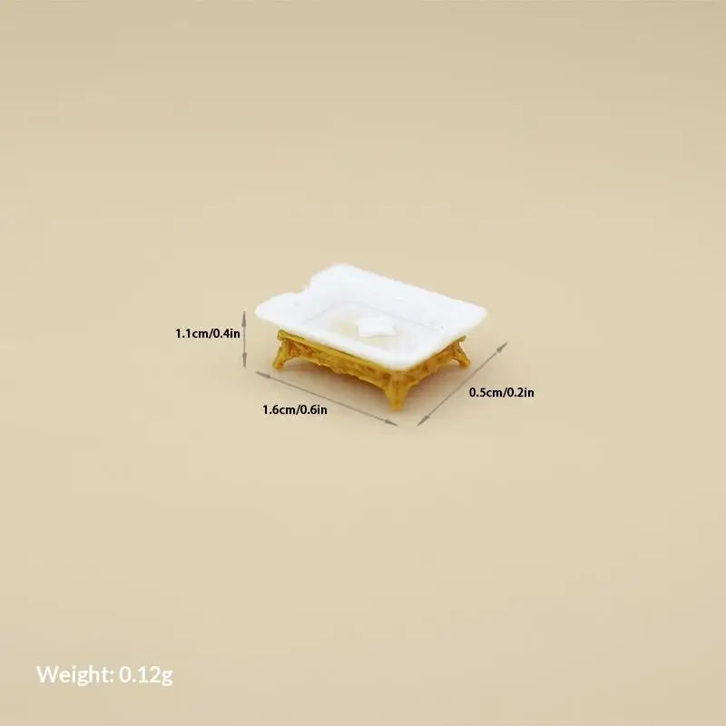 miniature set toilette blanc doré texture marbrée classique accessoire poupée diy salle bain trois