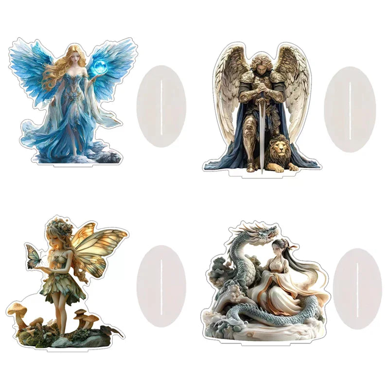 décoration figurines transparentes croissant lune motifs orientaux sorcières fées mosquées étoiles dragons fantaisie