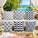 lot housses coussin géométriques bleu marine canapé salon chambre moderne
