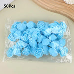 fleurs artificielles roses multicolores décoration maison fête 50 pièces branche polyester DIY