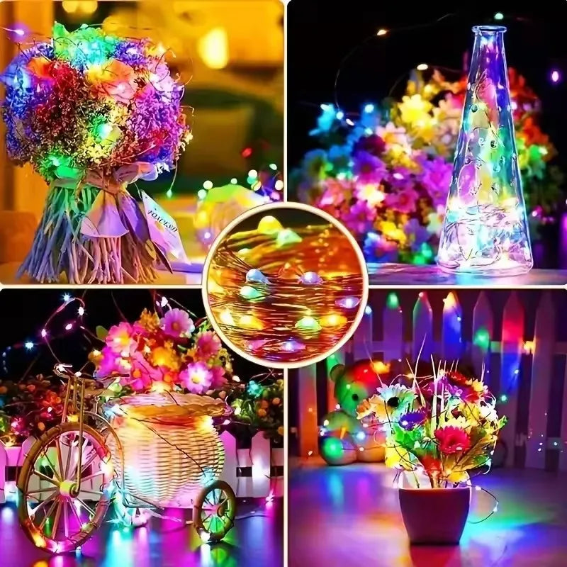 guirlande lumineuse led multicolore 20m 200leds 8modes télécommande étoiles moderne adhésif noël fêtes decoration