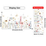 sticker mural floral multicolore illustration adhésif papillon deco maison chambre salon