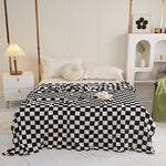 couverture carreaux noir blanc moderne hiver imperméable qualité 70cm 100cm pique nique sieste