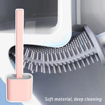 brosse wc silicone noir blanc rose moderne adhésif poils tpr poignée épaisse stand drainant
