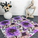 serviettes papier motif floral anémones violet rose élégantes restauration pâtisserie fêtes mariage été