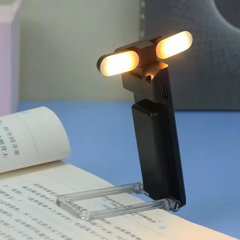 lampe lecture rechargeable led clip portable blanc trois couleurs adjustable charge type