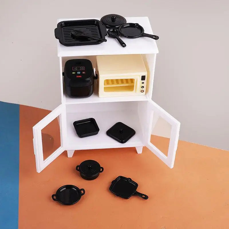 accessoires poupée ensemble meubles cuisine miniature blanc moderne résine