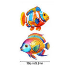 décoration murale plaques poissons colorées artisanal moderne orange bleu blanc vert rose jaune