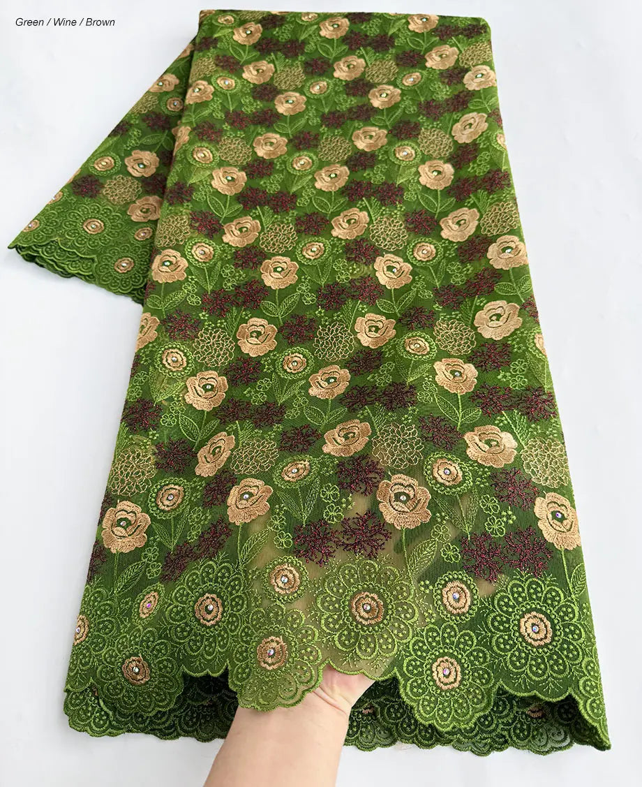 tissu fleuri translucide brodé couleurs gris rouge beige vert olive rose Bordeaux mariage