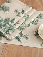 serviettes table imprimées branches oiseaux beige vert classiques respectueuses environnement pasteuriales 13x19 pouces