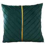 housses coussins décoratifs velours plis verticaux bleu foncé jaune gris modernes opaques 45x45cm