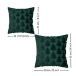 housse coussin noël arbre renne festive polyester beige vert rougeOpaque 45cm 50cm