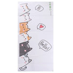sticker mural cartoon chats mignons bulles dialogue blanc gris orange