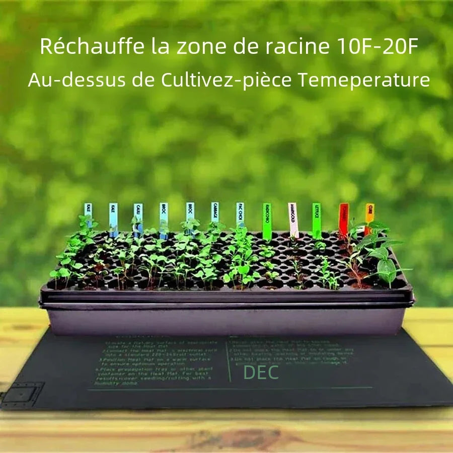 tapis chauffant semences noir clips hydroponie 7w 18w 45w 105w pvc instructions