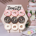 support mural bois donuts multicolores modernes anniversaire mariage événements festive minimaliste