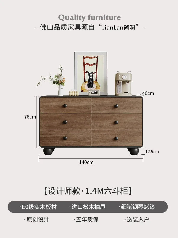 armoire moderne bois naturel salon noir finition lisse industrielle roulettes