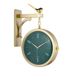 horloge murale moderne blanc doré plume stylisée sans LED fixation sans éléments visible