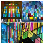 films verre autocollants bleu ciel sans motif moderne adhésif isolation thermique décoration vitre chambre