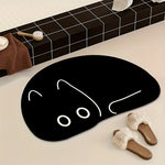 tapis noir chat blanc moderne imperméable antidérapant résistant décoloration sol chambre bain 50x80cm 60x90cm