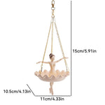 pots suspendus sculptés danseuses ballet beige clair bordure ondulée chaînes dorées élégants succulentes grimpantes
