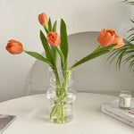 vase verre moderne blanc vert bleu rouge rose noir translucide minimaliste fleurs artificielles