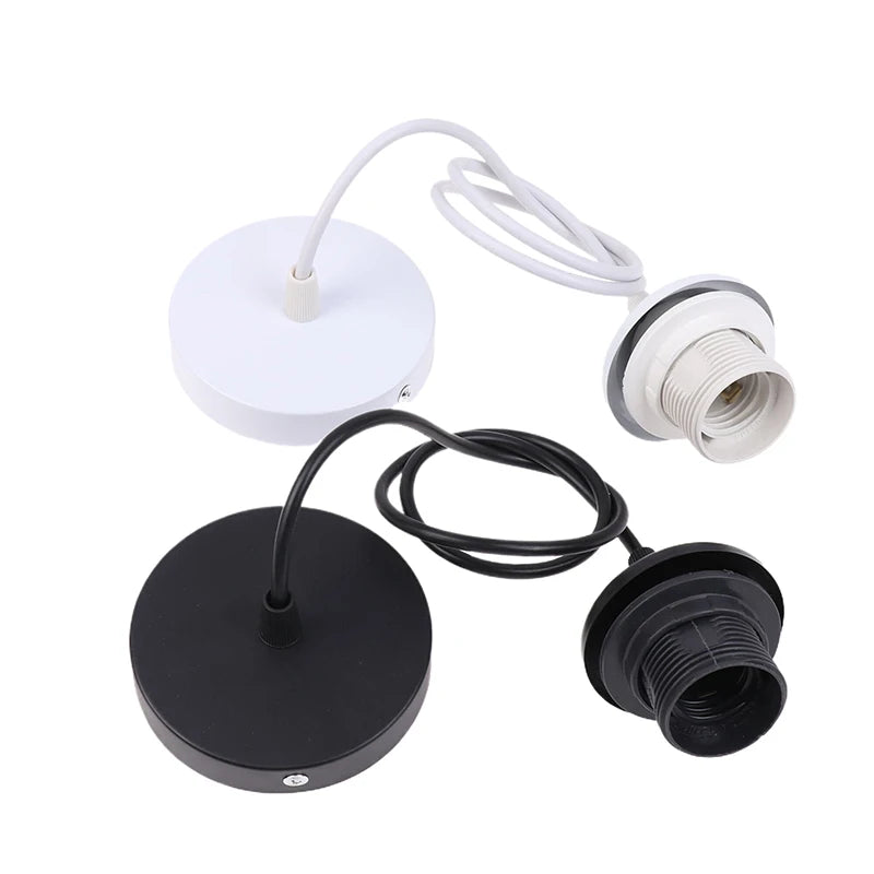 support lampe suspendue moderne minimaliste noir blanc rond lisse 50cm 80cm 120cm 200cm